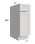 Salem Light Grey 12" Vanity Base Cabinet