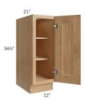Tuscan Timber 12" Full Height Door Vanity Base Cabinet