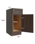 Tuscan Kona Brown 15" Vanity Base Cabinet