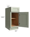 Midtown Pistachio Green Shaker 15" Vanity Base Cabinet