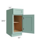 Midtown Mint Green Shaker 15" Vanity Base Cabinet