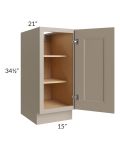 Tuscan Oyster 15" Full Height Door Vanity Base Cabinet