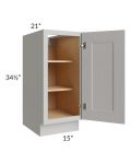 Salem Light Grey 15" Full Height Door Vanity Base Cabinet