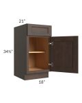 Tuscan Kona Brown 18" Vanity Base Cabinet