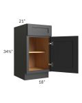 Midtown Black Shaker 18" Vanity Base Cabinet