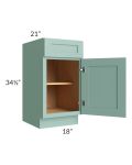 Midtown Sage Green Shaker 18" Vanity Base Cabinet