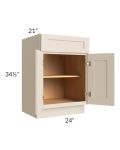 Midtown Cream Shaker 24" Vanity Base Cabinet