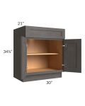 Midtown Dark Grey Shaker 30" Vanity Base Cabinet