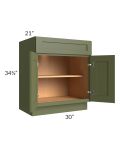 Midtown Hunter Green Shaker 30" Vanity Base Cabinet