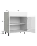 Milan White Gloss 30" Vanity Base Cabinet