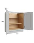 Midtown Painted Grey Shaker 30" Full Height Door Vanity Base Cabinet