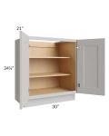 Salem Light Grey 30" Full Height Door Vanity Base Cabinet