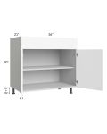 Milan White Matte 36" Vanity Base Cabinet