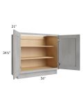 Gramercy Grey Mist 36" Full Height Door Vanity Base Cabinet
