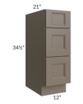 Tuscan Stone 12" Vanity 3-Drawer Base Cabinet