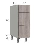 Milan Hazel 12" Vanity 3-Drawer Base Cabinet