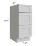 Tuscan Painted Grey 15" Vanity 3-Drawer Base Cabinet