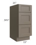 Tuscan Stone 15" Vanity 3-Drawer Base Cabinet