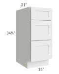 Midtown Cloud Shaker 15" Vanity 3-Drawer Base Cabinet