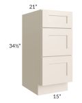 15" Vanity 3-Drawer Base Cabinet