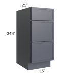 Vienna Indigo 15" Vanity 3-Drawer Base Cabinet