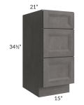 15" Vanity 3-Drawer Base Cabinet