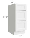 15" Vanity 3-Drawer Base Cabinet