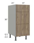Milan Pecan 15" Vanity 3-Drawer Base Cabinet