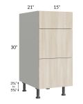Milan Natural 15" Vanity 3-Drawer Base Cabinet