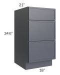 Vienna Indigo 18" Vanity 3-Drawer Base Cabinet