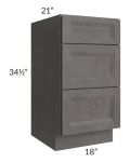 18" Vanity 3-Drawer Base Cabinet