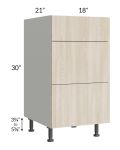 Milan Natural 18" Vanity 3-Drawer Base Cabinet