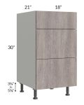 Milan Hazel 18" Vanity 3-Drawer Base Cabinet