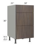Milan Cafe 18" Vanity 3-Drawer Base Cabinet