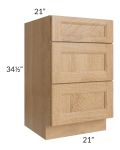 Tuscan Timber 21" Vanity Drawer Base Cabinet