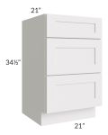 Midtown Cloud Shaker 21" Vanity Drawer Base Cabinet
