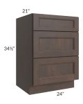 Tuscan Kona Brown 24" Vanity Drawer Base Cabinet