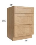 Tuscan Timber 24" Vanity Drawer Base Cabinet