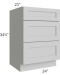 Midtown Painted Grey Shaker 24" Vanity Drawer Base Cabinet
