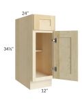 Unfinished Shaker 12" Base Cabinet