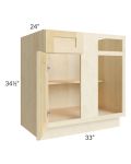 Unfinished Shaker 33" Blind Corner Base Cabinet