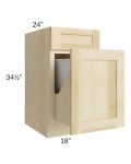 Unfinished Shaker 18" Trash Pullout Base Cabinet