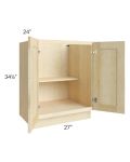 Unfinished Shaker 27" Full Height Door Base Cabinet - Out of stock through April