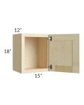 Unfinished Shaker 15x18 Wall Cabinet
