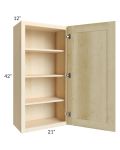 Unfinished Shaker 21x42 Wall Cabinet