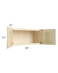 Unfinished Shaker 30x15 Wall Cabinet