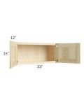 Unfinished Shaker 33x15 Wall Cabinet