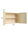 Unfinished Shaker 33x24 Wall Cabinet