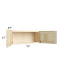 Unfinished Shaker 36x15 Wall Cabinet