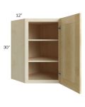 Unfinished Shaker 24x30 Wall Diagonal Corner Cabinet